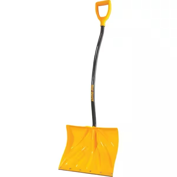 18 in. Ergonomic Mountain Mover Metal Handle Plastic Snow Shovel