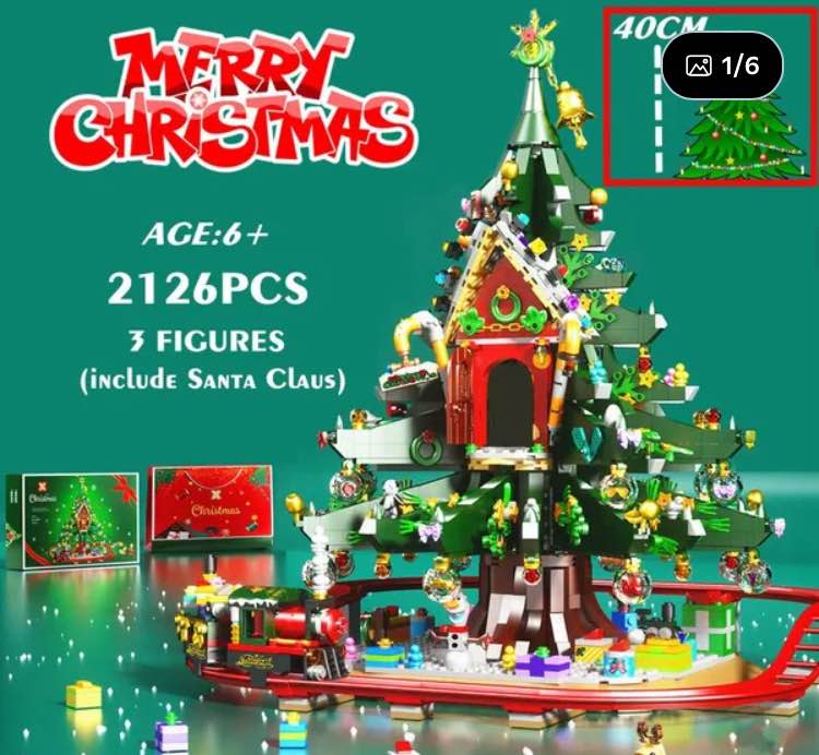 NEW Christmas Tree Reindeer Gingerbread House Model Sets Building Bricks Toy City Winter Village Train Santa Claus Elk New Year