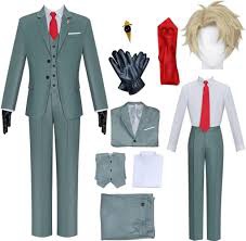 AIUKAKP Anime Cosplay Costume Suit Anime Cosplay Outfit Anime Cosplay Uniform With Wig Halloween Men