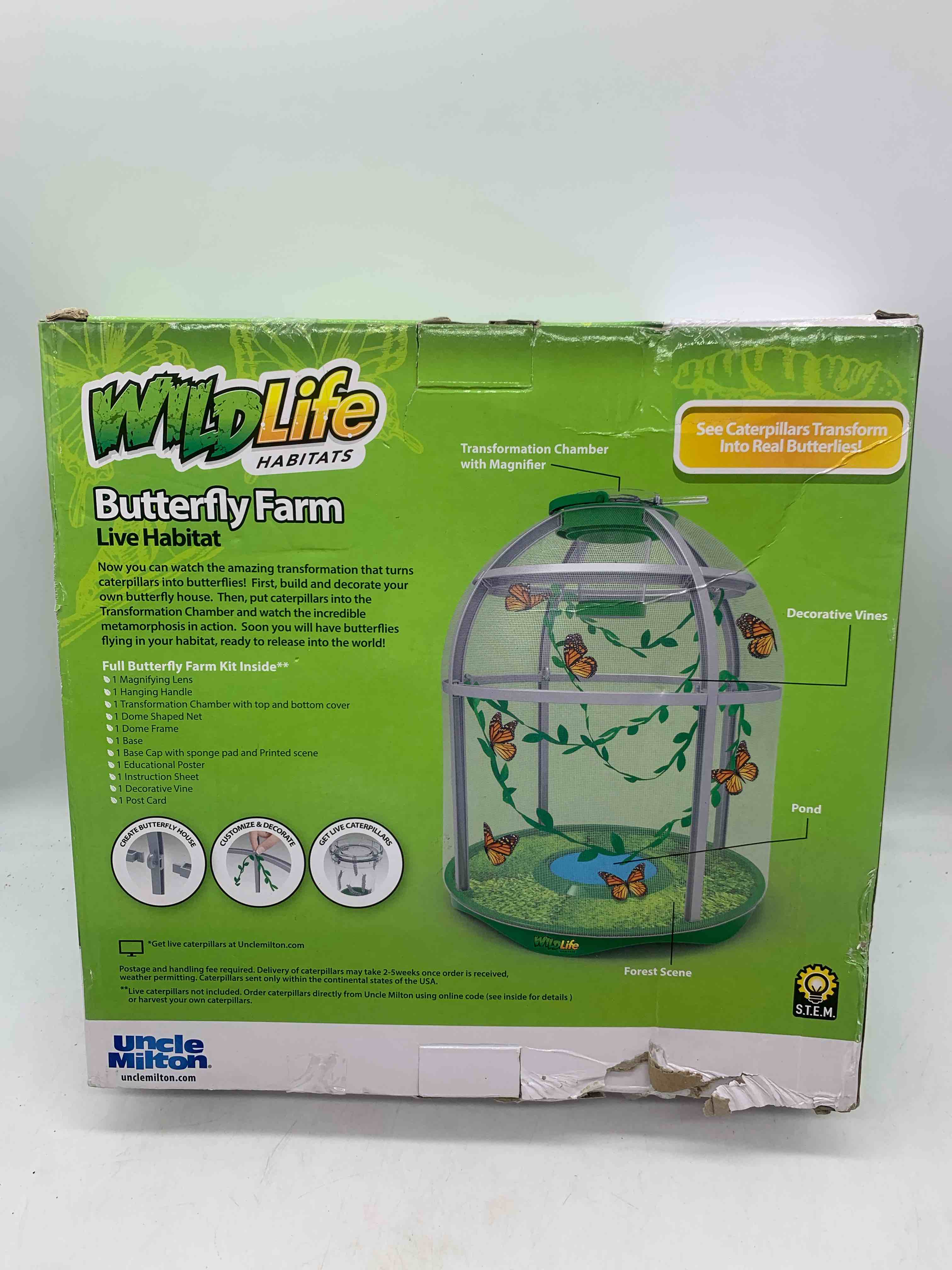 Uncle Milton Butterfly Farm Live Habitat Observe Butterfly Lifecycle in Garden