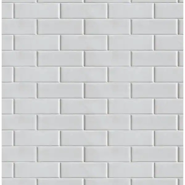 Subway Tile White Vinyl Peel & Stick Wallpaper Roll (Appx. 5 ft x 30 ft)