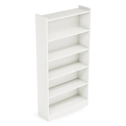 Tribesigns White MDF 5-Shelf Bookcase Unfinished