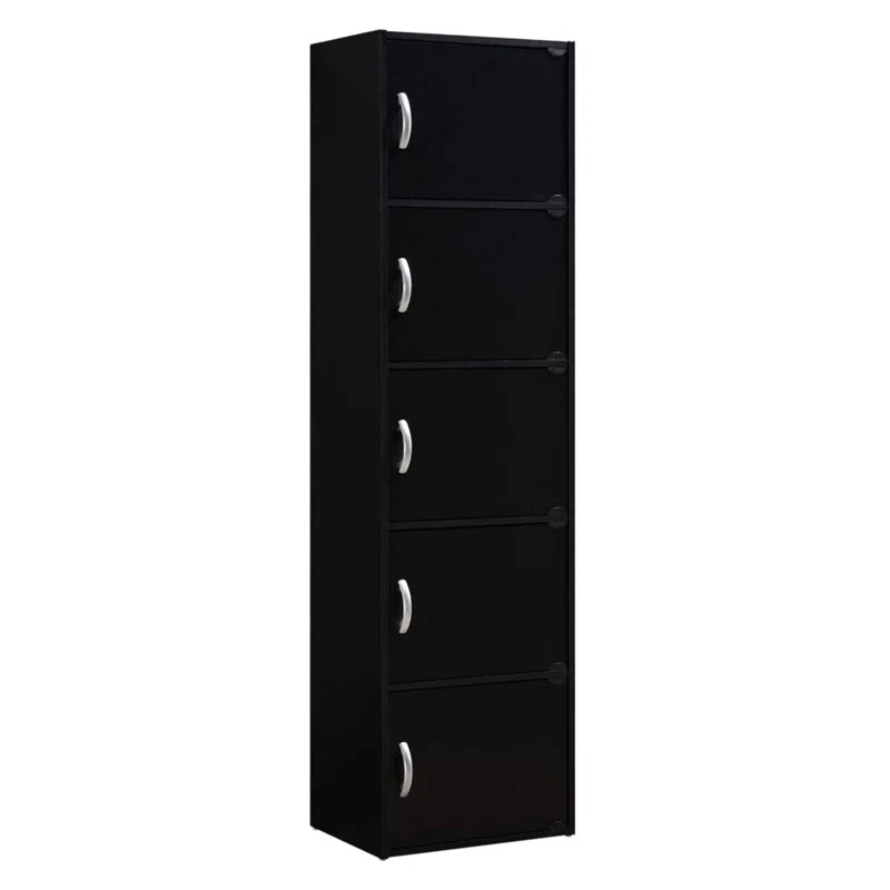 15.9'' Wide 5 - Shelf Storage Cabinet - Black
