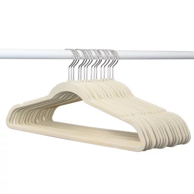 Member's Mark 50 Pack Elite Quality Velvet Hangers - Ivory