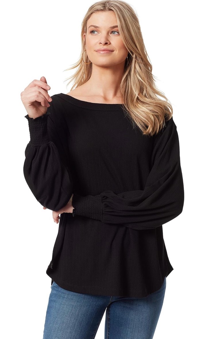 XS Jessica Simpson black woven top