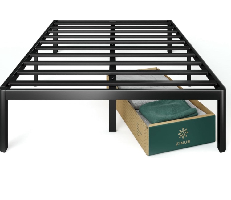 ZINUS Van 16 Inch Metal Platform Bed Frame / Steel Slat Support / No Box Spring Needed / Easy Assembly, Queen (B071CLSZ9R)