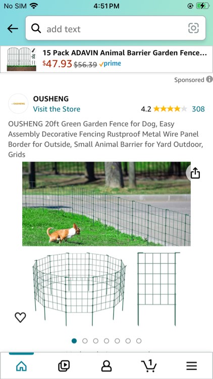 OUSHENG 20ft Green Garden Fence for Dog Pet, Easy Assembly Decorative Fencing Rustproof Metal Wire Panel Border for Outside, Small No Dig Animal Barrier for Yard Outdoor, Grids