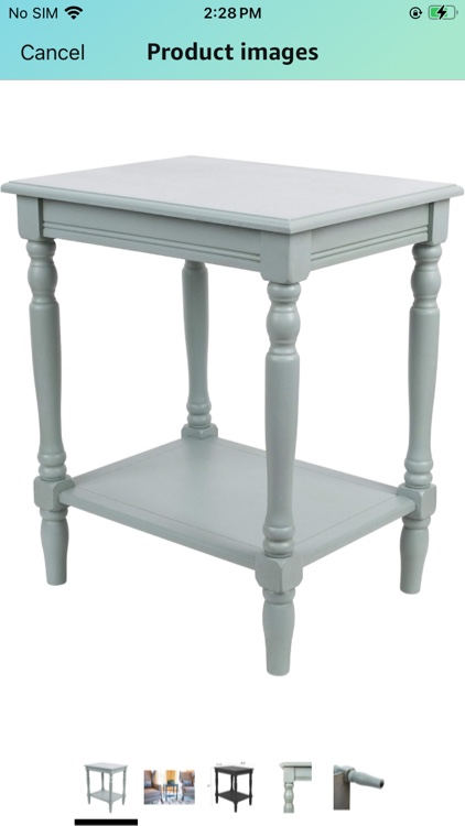 Decor Therapy Simplify Wood Accent Storage Shelf End Table, 24 x 19.5 x 15.75, Antique Artic Blue