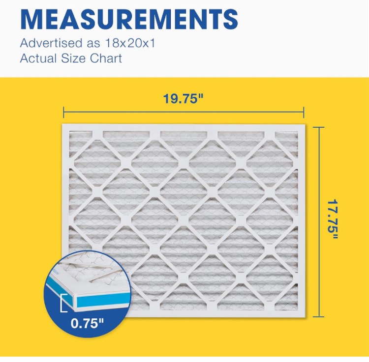 Aerostar 18x20x1 MERV 11 Pleated Air Filter, AC Furnace Air Filter, 6 Pack (Actual Size: 17 3/4"x 19 3/4" x 3/4")