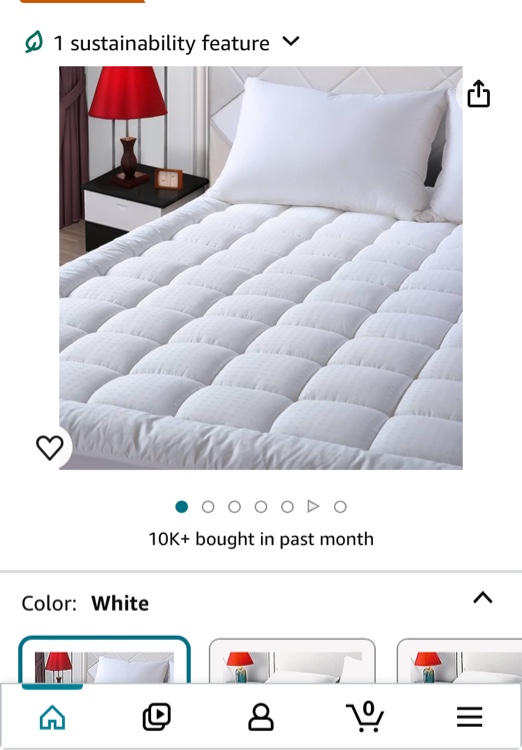 EASELAND Queen Size Mattress Pad Pillow Top Mattress Cover Quilted Fitted Mattress Protector Cotton Top Stretches up 8-21" Deep Pocket Cooling Mattress Topper (60x80 inch, White)