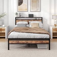 BOFENG Full Size Platform Bed 925F-BK-RB