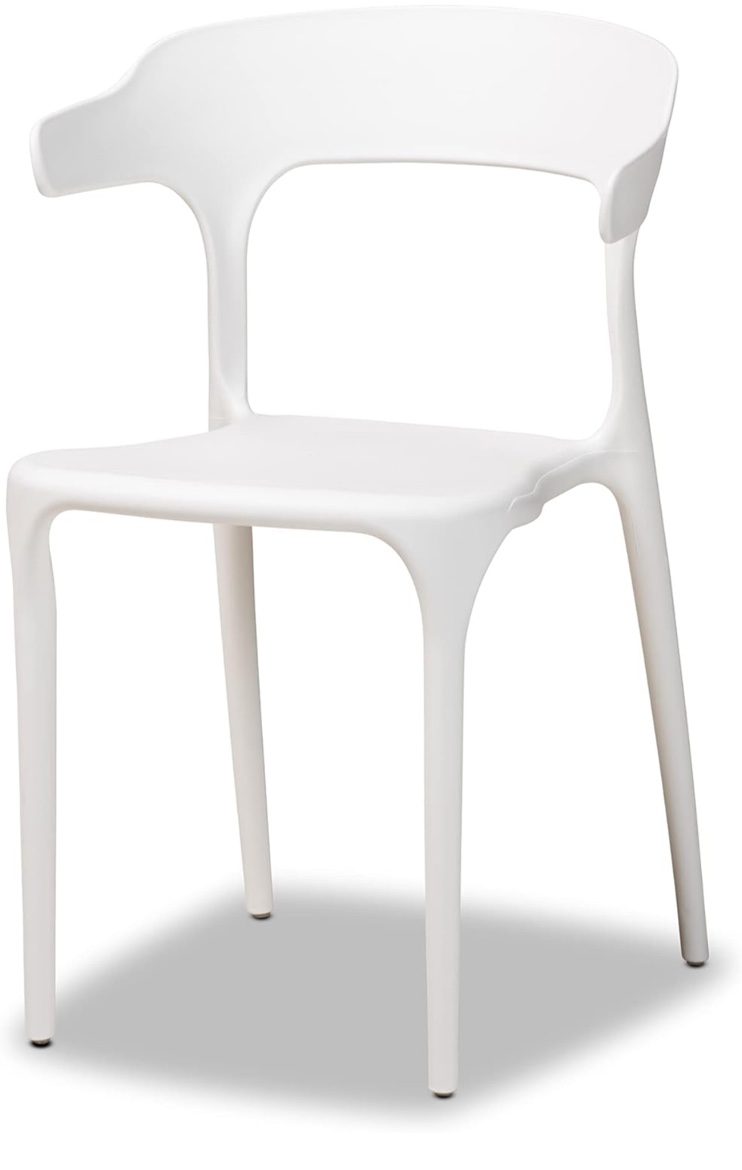 Baxton Studio Gould Modern Transtional White Plastic chair 