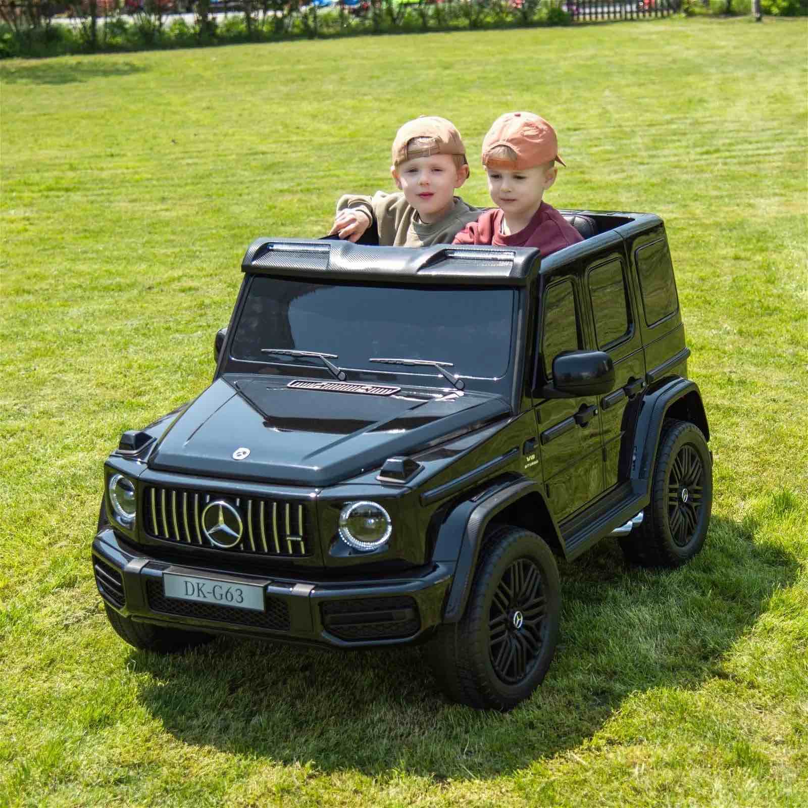 Freddo 24V 2-Seater Kids Ride on Car Licensed Mercedes-Benz G63 Powerful 4WD, with 7AH Big Battery, Remote Control, Soft Braking, 4-Wheel Suspension, LED Headlight & Music (Black)