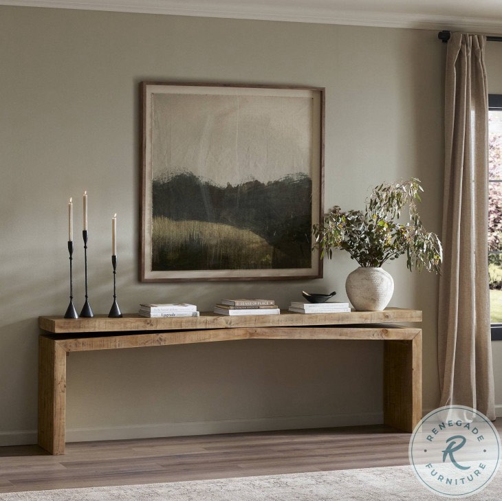 Four Hands Mathis Console Table - Sierra Rustic Designer Floating Illusion Table Color:Natural 7738