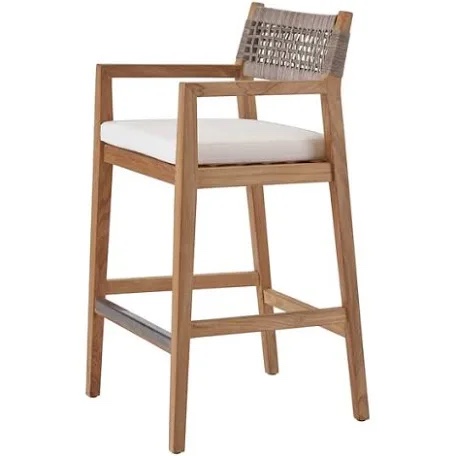 Coastal Living Outdoor Quick Ship Chesapeake Teak Wicker Cushion Bar Stool UOFU012702 by  Coastal Living Outdoor  from  Chesapeake