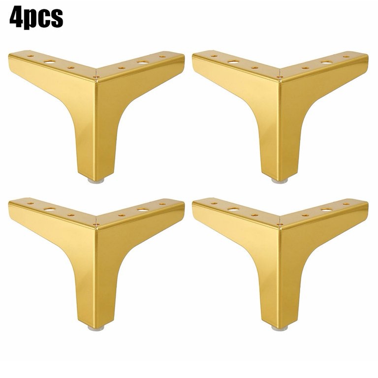 GDHOME 4Inch 10cm Furniture Sofa Legs Modern Metal Diamond Triangle Furniture Feet DIY Gold Set of 4