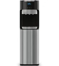 Brio Bottom Loading Water Cooler Dispenser for 5 Gallon Bottles - 3 Temperatures with Hot, Room & Cold Spouts, Child Safety Lock, LED Display with Empty Bottle Alert, Stainless Steel