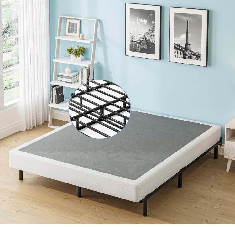LIJQCI Box Spring Queen, 9 Inch Metal High Profile Spring,Heavy Duty Structure with Cover, Mattress Foundation, Quiet Noise-Free?Non-Slip, Easy Assembly