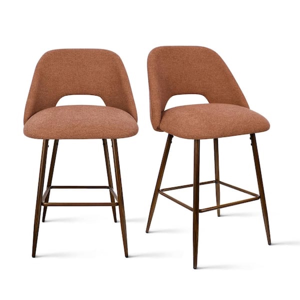 19 in. W x 36 in. H Terra Upholstered 26 in. High Back Counter Stool (Set of 2)