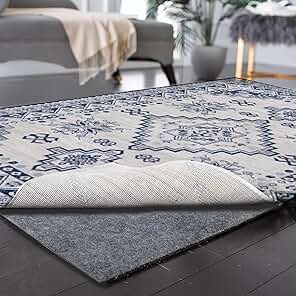 Mohawk Home 6' x 9' Non Slip Rug Pad Gripper 1/4 Thick Dual Surface Felt + Rubber Gripper - Safe for All Floors, Synthetic Fiber, Brown