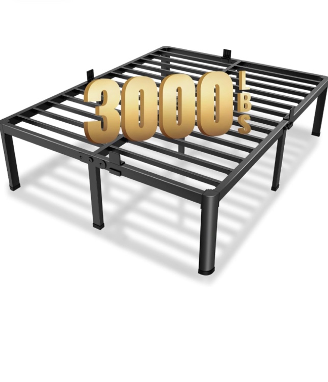 MAF 14 Inch King Metal Platform Bed Frame with Round Corner Legs, 3000 LBS Heavy Duty Steel Slats Support, Noise Free, No Box Spring Needed, Easy Assembly