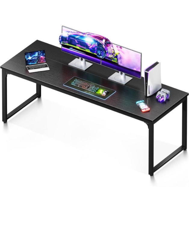 Coleshome 71 Inch Computer Desk, Modern Simple Style Desk for Home Office, Study Student Writing Desk, Black