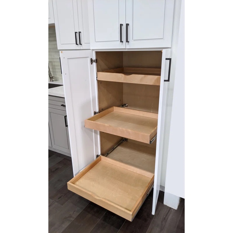 Daiona Pull out Drawer Solid wood dovetail joints roll out shelves Slide Out Pantry Shelves - DIY