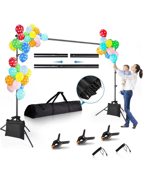Backdrop Stand 8.5x10ft, Photo Video Studio Adjustable Backdrop Stand for Parties, Wedding, Photography, Advertising Display