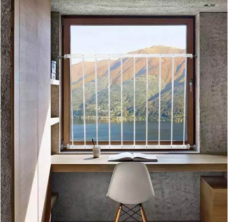 WAOWAO Window Safety Guards for Children Kids Child Toddler Pets Extra Wide White Tension Security Window Guard Gate for Home Fit 19.49-33.60" Sliding Windows (2Piece?
