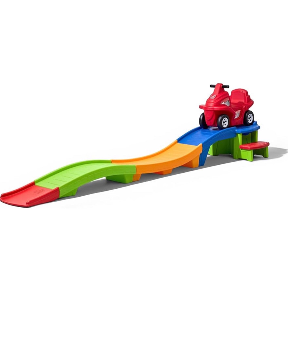 Step2 Up & Down Roller Coaster Kids Ride On Toy, Push Car, Indoor/Outdoor Playset, Made of Durable Plastic, Max Weight 50 lbs., For Toddlers 2-5 Years Old, Multicolor