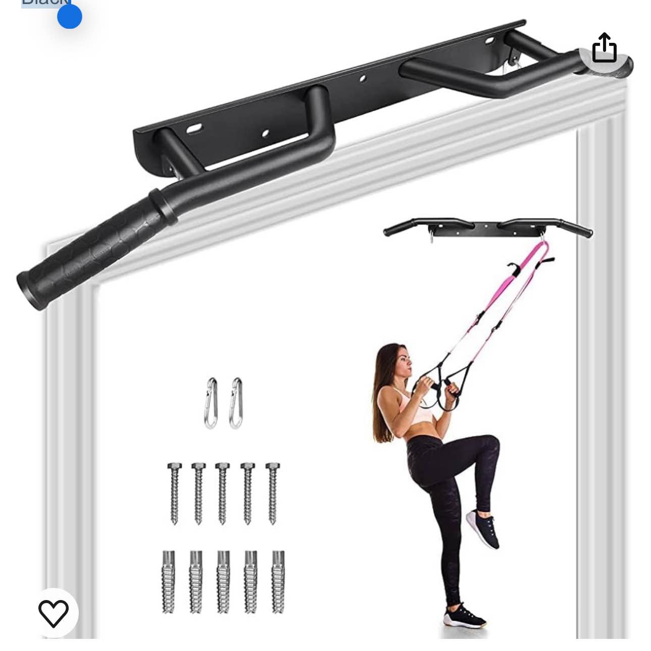 KUKUVI Wall Mounted Doorway Pull Up Bar, Multifunctional Heavy Duty Chin Over Door Frame Fitness Upper Body Workout Home Iron Gym System, Trainer Indoor, Training Exercise Max Loading 450lbs Black