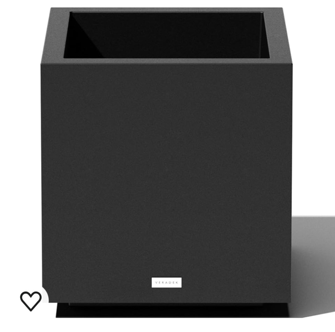 Veradek Block Series Cube Plastic Planter - Large Square Planter for Indoor or Outdoor Patio/Garden | Durable All-Weather Use with Drainage Holes | Modern Décor for Tall Plants, Trees, Flowers