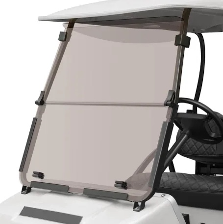 10L0L Golf Cart Windshield HD Shatterproof & Foldable Windproof for Golf Cart Club Car DS Since 2000 (Brown)