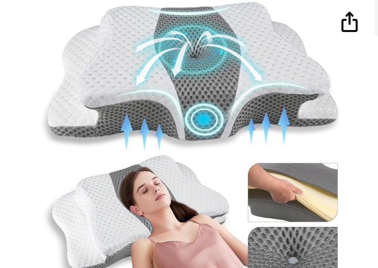 No More Aches Neck Pillow for Pain Relief, Adjustable Cervical Support with Armrest, Odorless Ergonomic Contour Memory Foam Pillows,Orthopedic Bed Side Back Stomach Sleeping