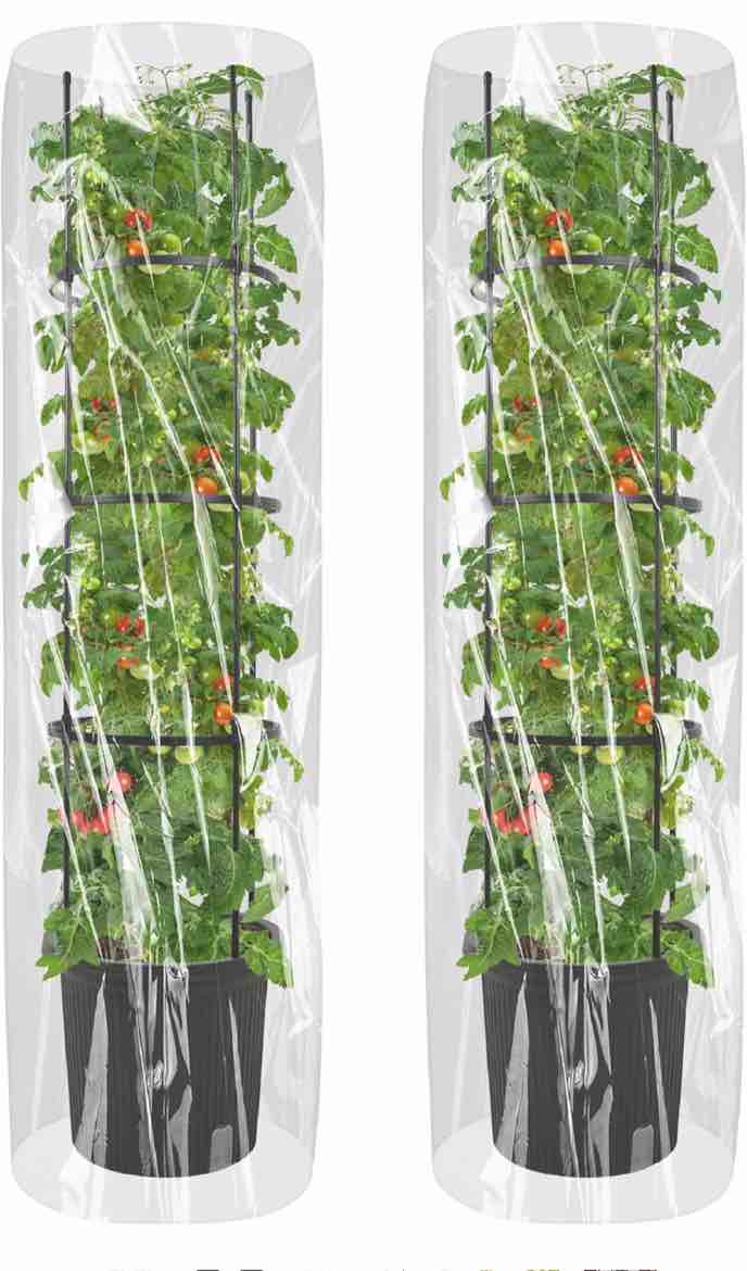 Solution4Patio 1 Pack 69" High Garden Bed Planter Box with Trellis & Thick Covers, Self-Watering Tray, Drainage Holes, Visible Water Level Plug, for Climbing Vegetables Vine Plants, Fruit, Flower