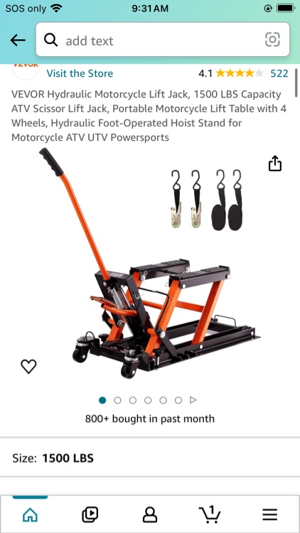 VEVOR Hydraulic Motorcycle Lift Jack, 1500 LBS Capacity ATV Scissor Lift Jack, Portable Motorcycle Lift Table with 4 Wheels, Hydraulic Foot-Operated Hoist Stand for Motorcycle ATV UTV Powersports