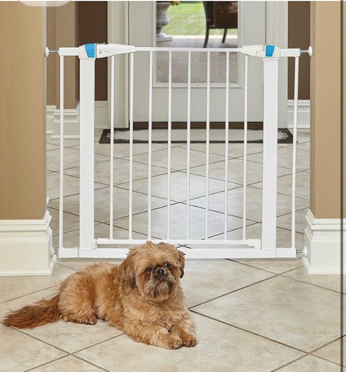 MidWest Homes for Pets 39' High Walk-thru Steel Pet Gate, 29' - 38' Wide in Textured Graphite