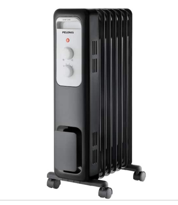 1,500-Watt Oil-Filled Radiant Electric Space Heater with Thermostat