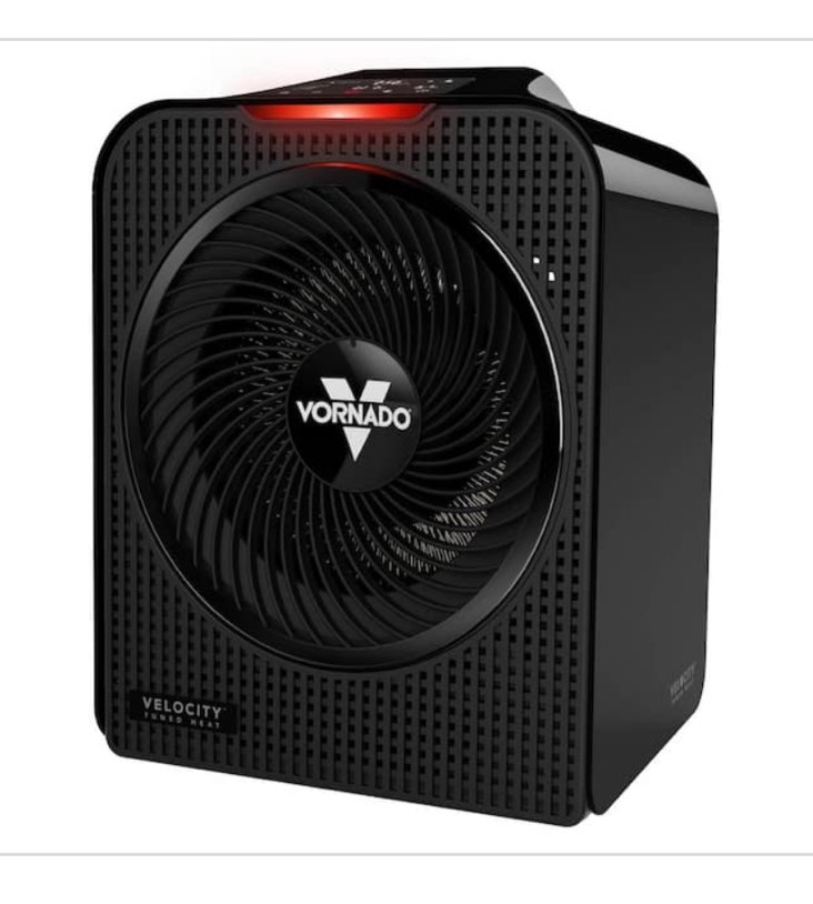 Forced Air Velocity 5 Whole Room 1500-Watt 5118 BTU Electric Space Fan Electric Heater Furnace Black 