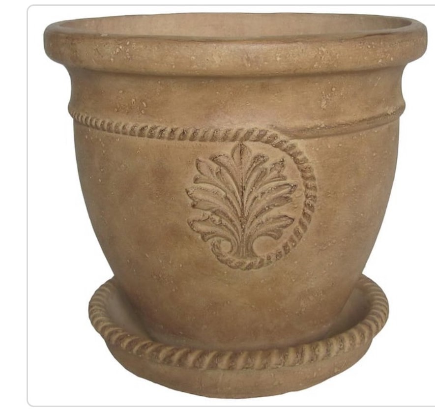 16 in. Día in Aged Ivory Cast Stone Cameo Pot