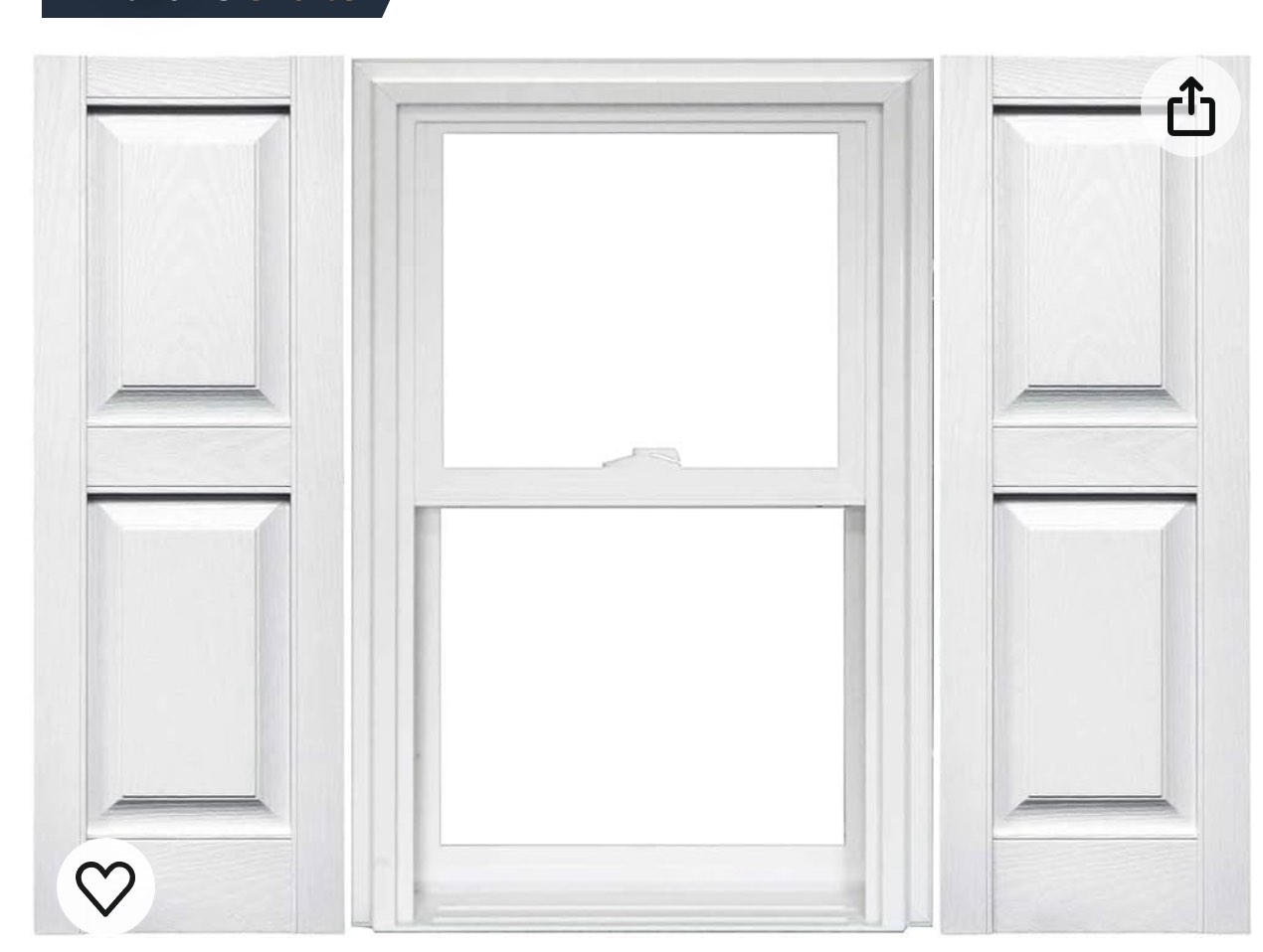 Mid America Raised Panel Vinyl Shutters (1 Pair) - 14-3/4 x 59 001 White
