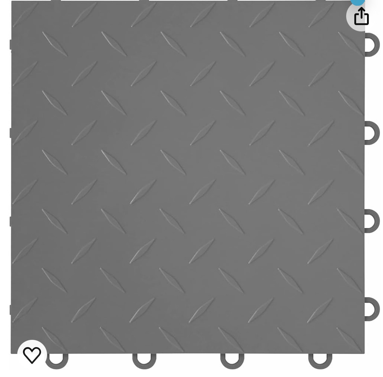FlooringInc's Nitro 12"x12" Snap-Together Garage Flooring Tiles, Non-Slip Interlocking Plastic Garage Floor Mat, Garage Organization & Garage Storage, Diamond Pattern, Graphite, 52 Tiles, 52 Sq/Ft