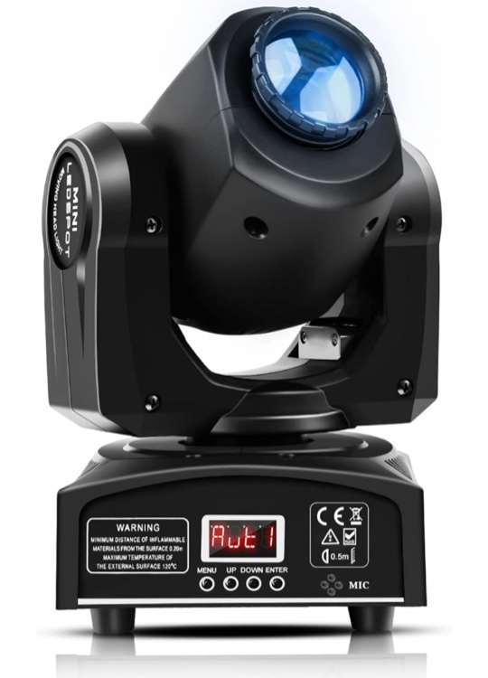 U`King LED Moving Head Light 25W DJ Lights Stage Lighting with 8 GOBO 8 Color by DMX-512 and Sound Activtaed Control Spotlight for Disco Parties Wedding Church Live Show KTV Club (Black-1 Piece)