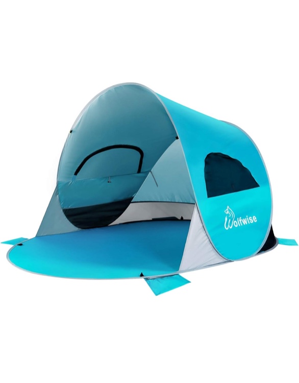 WolfWise UPF 50+ Easy Pop Up Beach Tent Instant Sun Shelter Tent Sunshade Baby Canopy