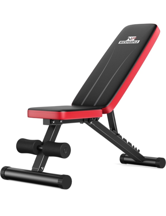 Basic Weight Bench for Home Gym, Foldable Workout Bench with 8 Backrests, 660LBS Weight Capacity Adjustable Bench