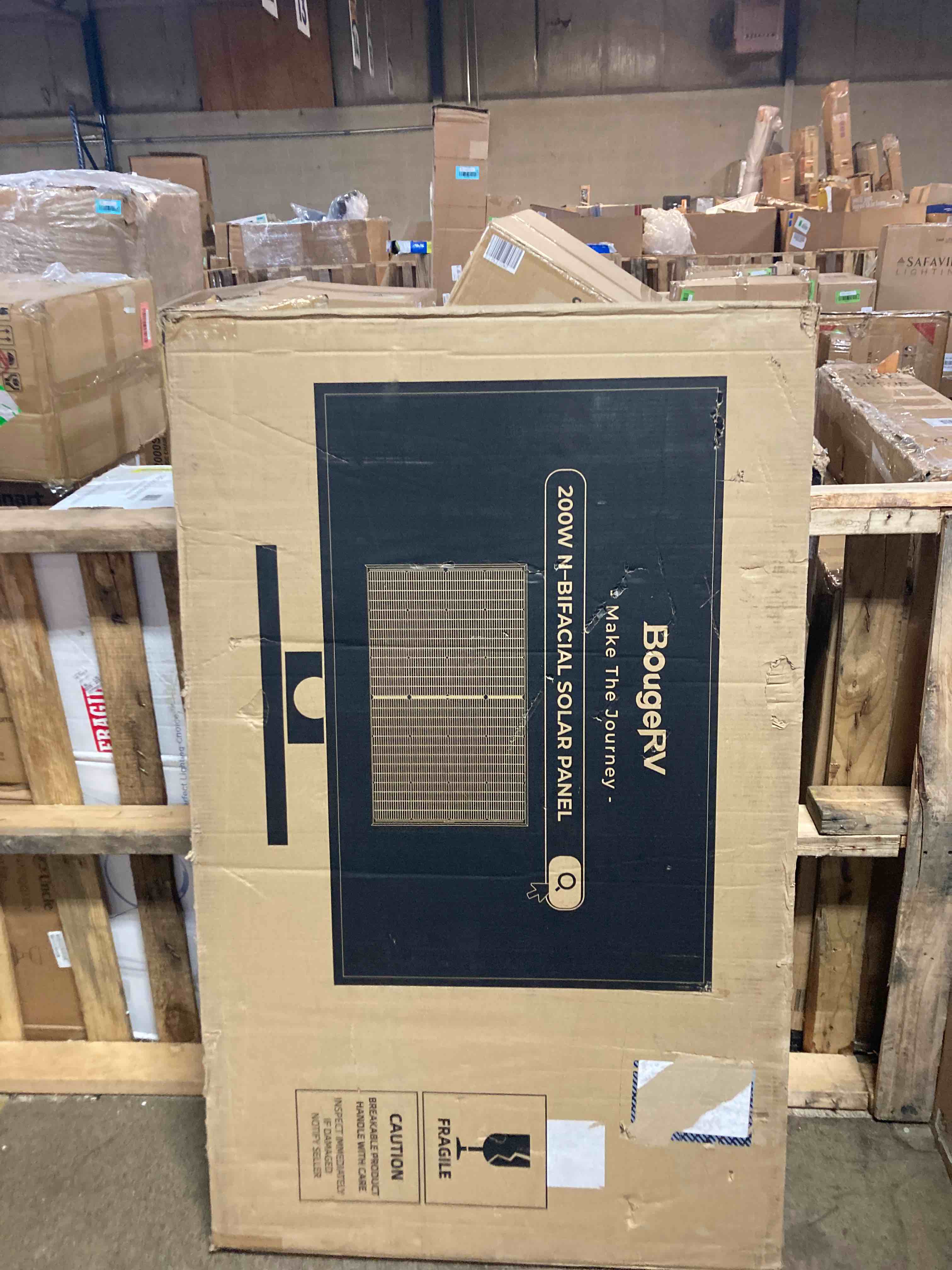 BougeRV 12V N-Type 16BB 200W Bifacial Solar Panel, 12V 200 Watt Solar Panel, for RV Camping Boat Marine Log Cabin Roof, Black Frame (1PCS)