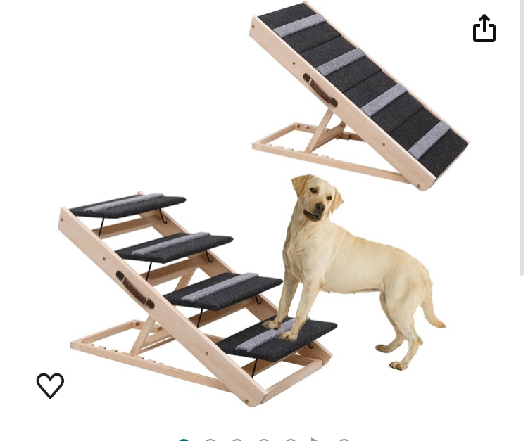 Upgrade 2-in-1 Pet Ramp Dog Stair,Folding Pet Stairs,Portable Dog Ramp for Small&Large Old Animals with Non-Slip Surface,Dog Ramp for Bed,Couch and Car,11.8" to 23.6" Height Adjustable(40×17.7)