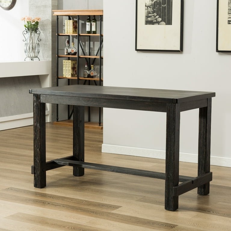 Roundhill Furniture Lotusville Antique Rectangular Wood Counter Height Dining Table, 60"W x 30"D x 36"H 
