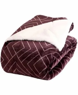 Life Comfort The Ultimate Throw I Luxurious Faux Fur Reversing to Plush 60 in x 70 100% Polyester Great for Gifts burgundy