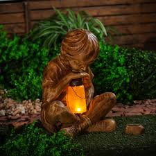 Layhou Lam Glimpses of God Solar Boy with Lantern Statue